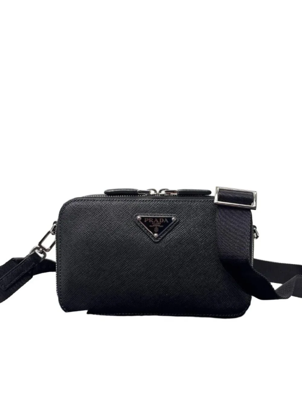 Prada IC Saffiano Leather Shoulder Bag Black